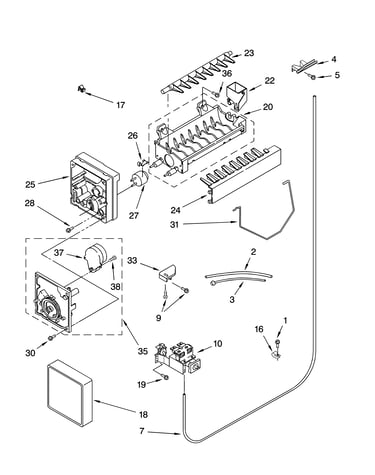 Icemaker parts, parts not illustrated
