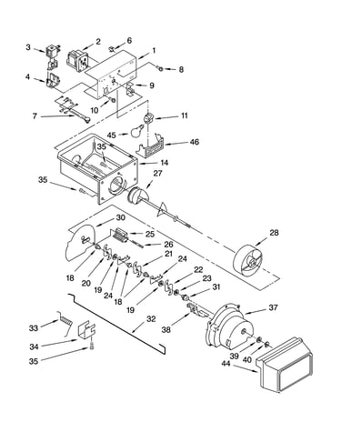 Motor and ice container parts