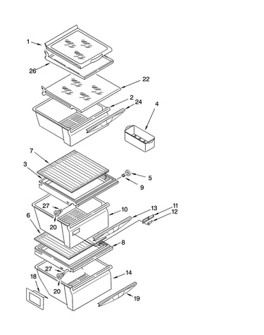 Refrigerator shelf parts