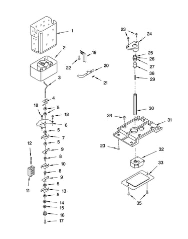 Motor and ice container parts