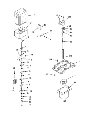 Motor and ice container parts