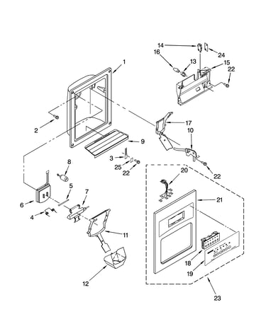 Dispenser front parts