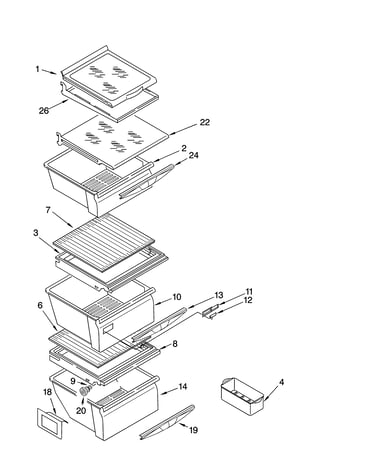 Refrigerator shelf parts