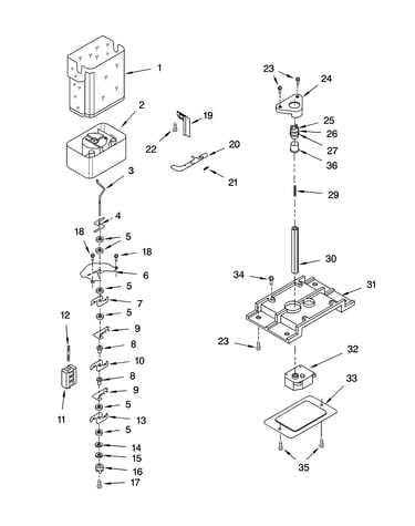 Motor and ice container parts