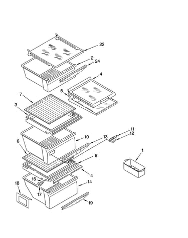 Refrigerator shelf parts