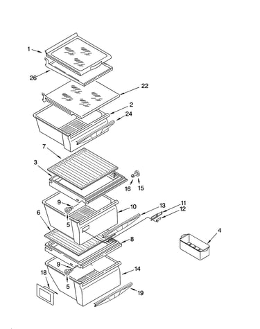 Refrigerator shelf parts