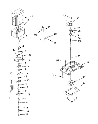 Motor and ice container parts