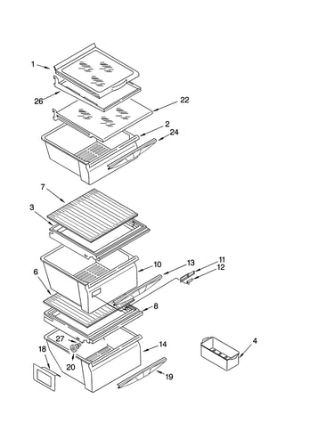 Refrigerator shelf parts