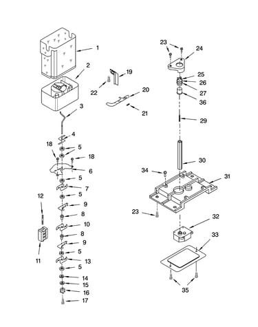 Motor and ice container parts