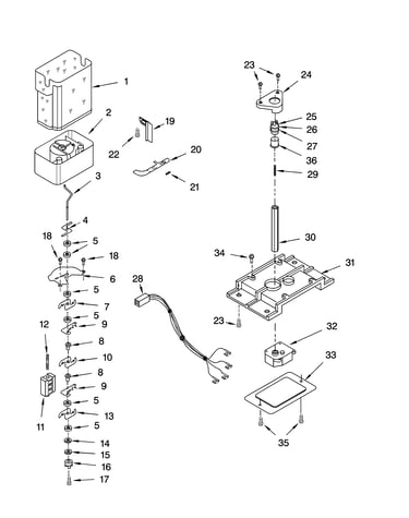 Motor and ice container parts