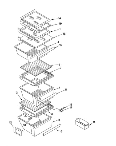 Refrigerator shelf parts