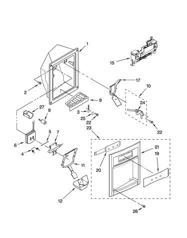 Dispenser front parts