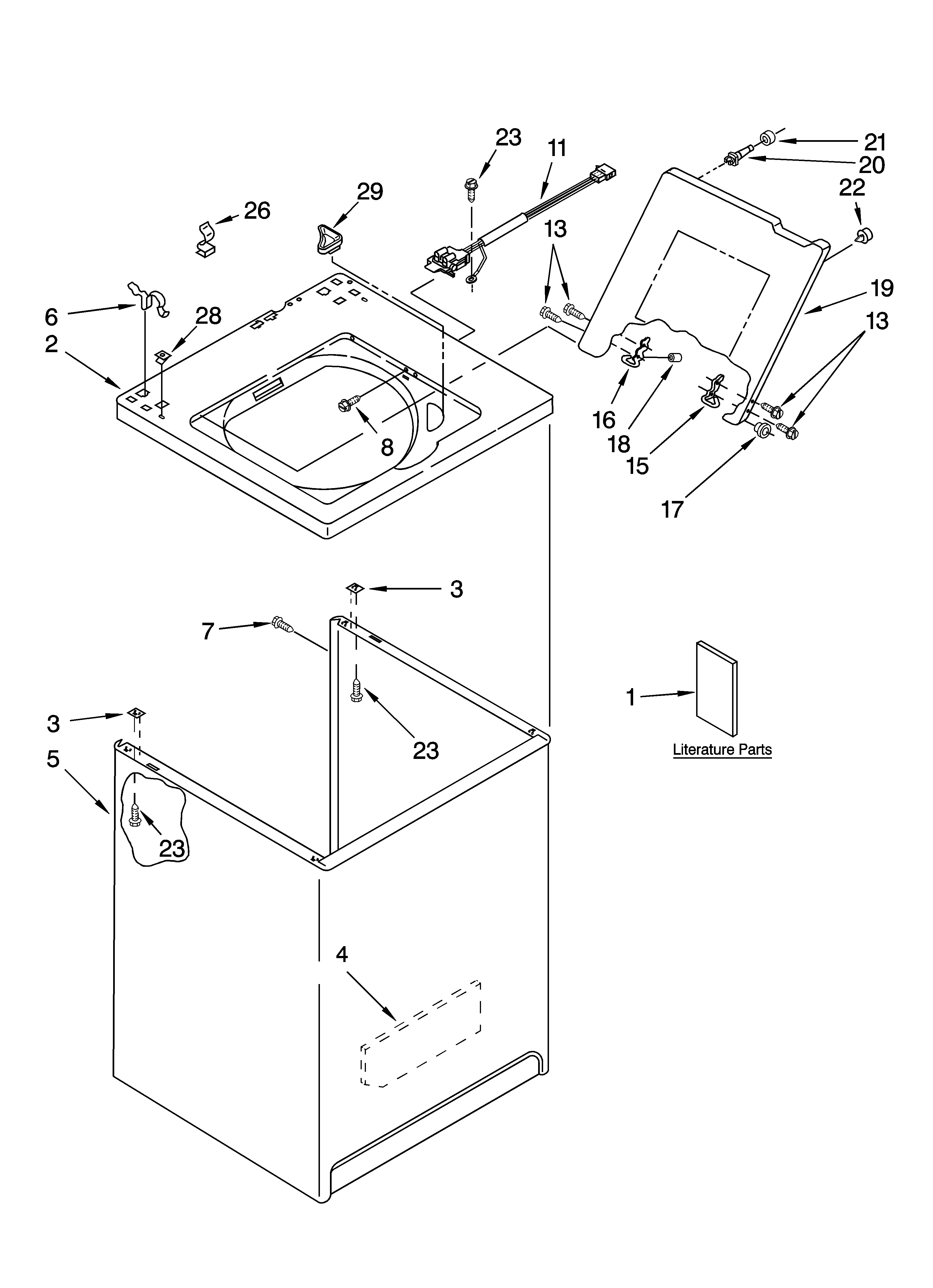 Top and cabinet parts