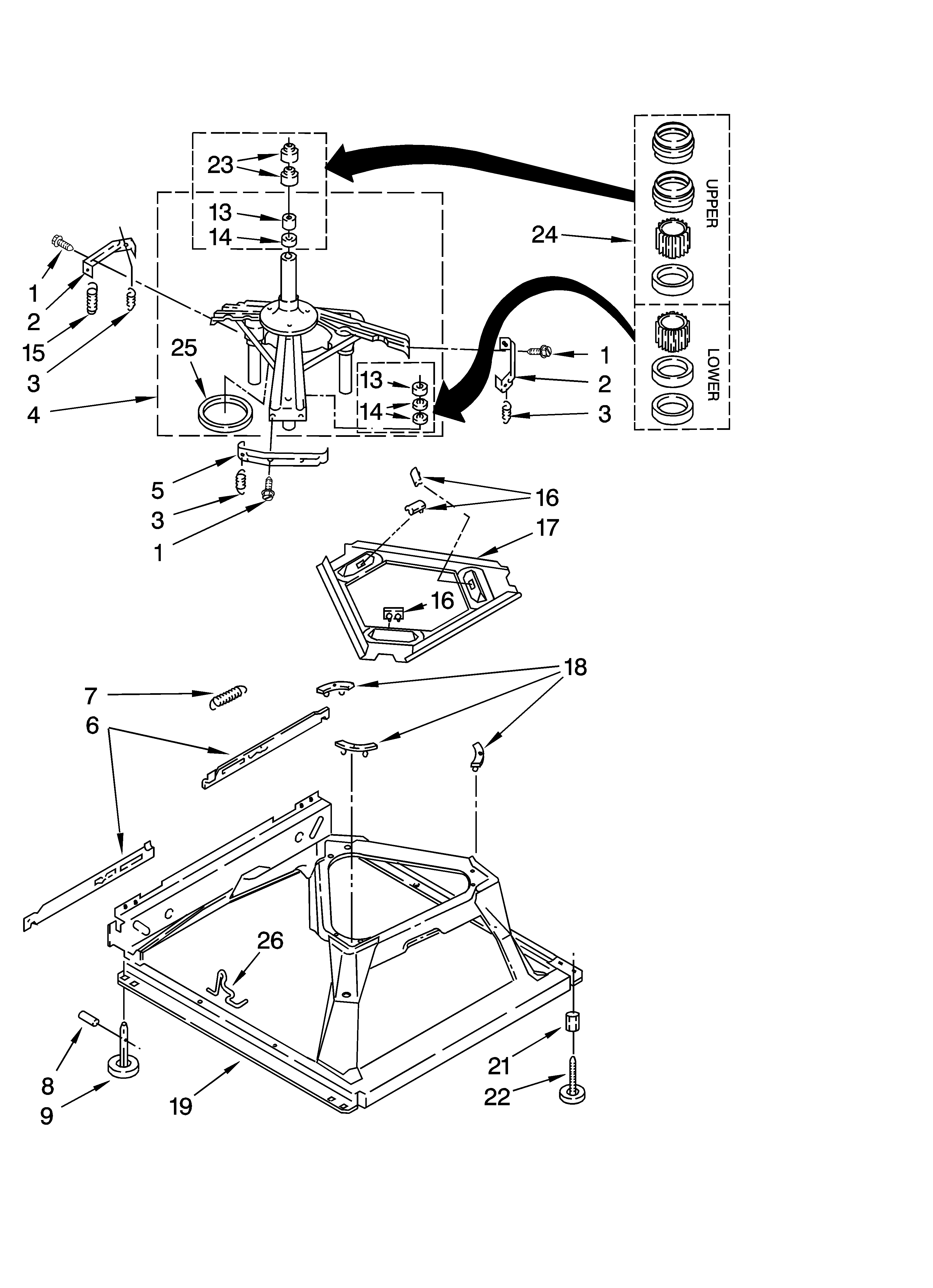 Machine base parts