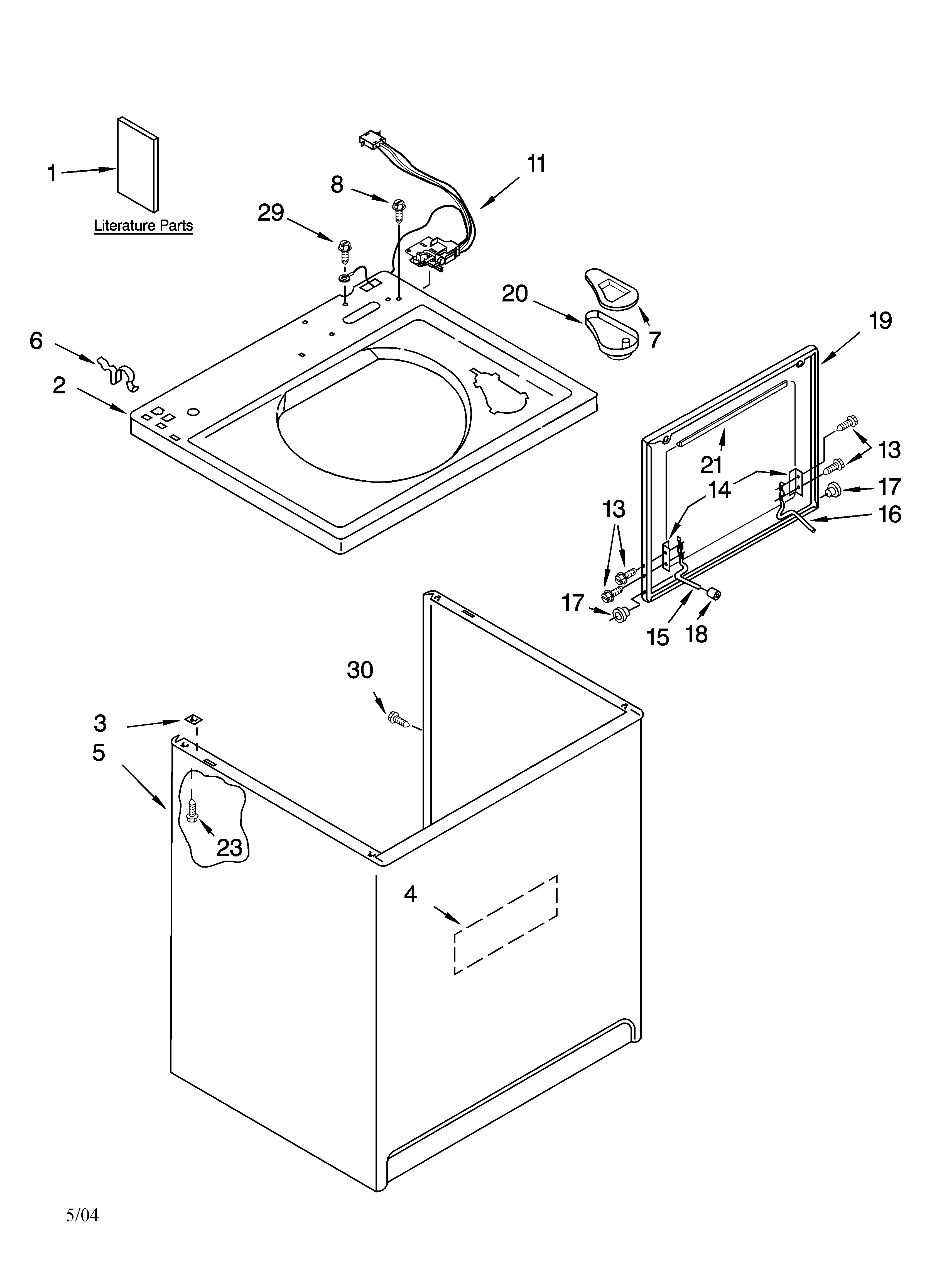 Top and cabinet parts