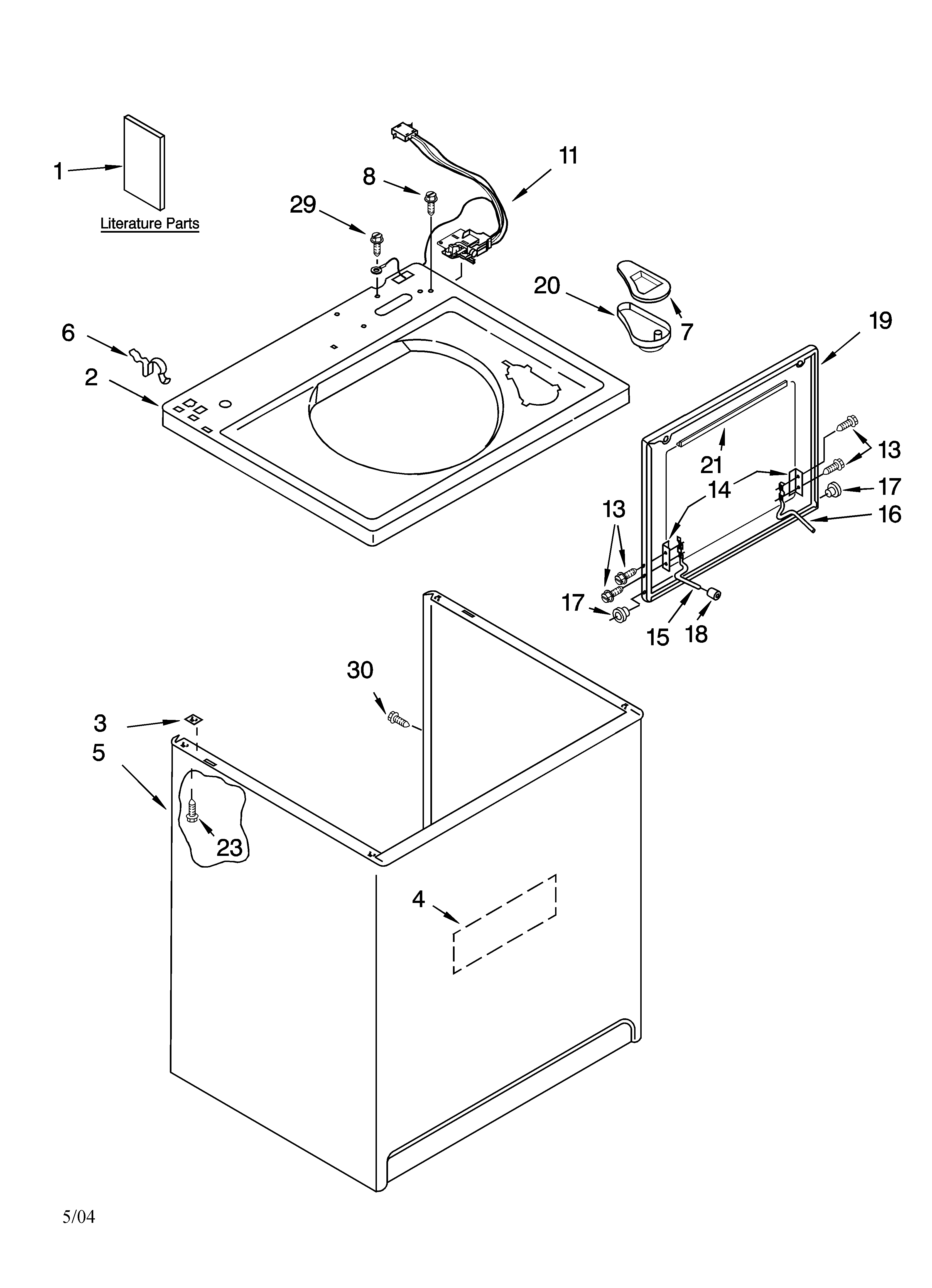 Top and cabinet parts