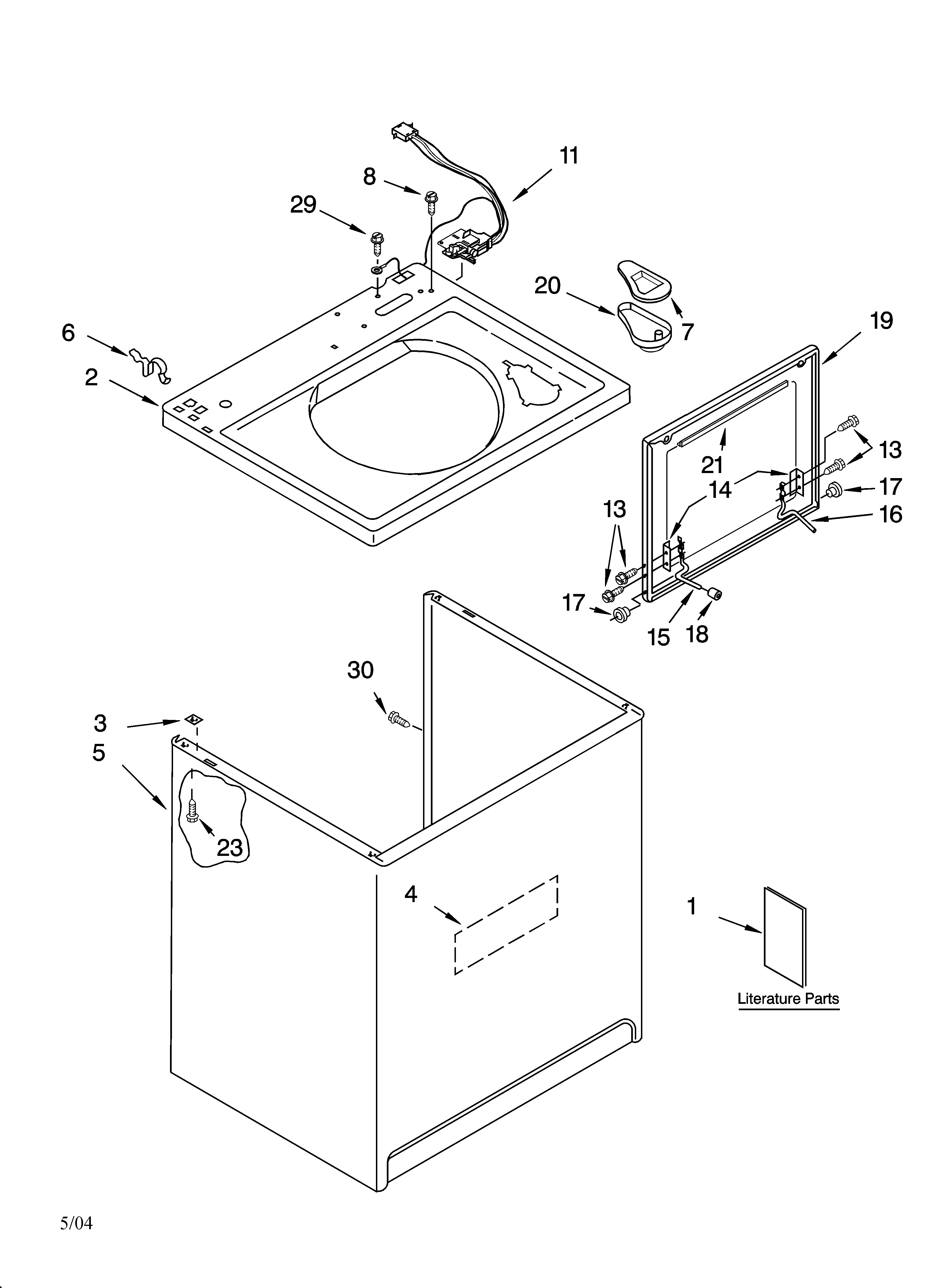 Top and cabinet parts