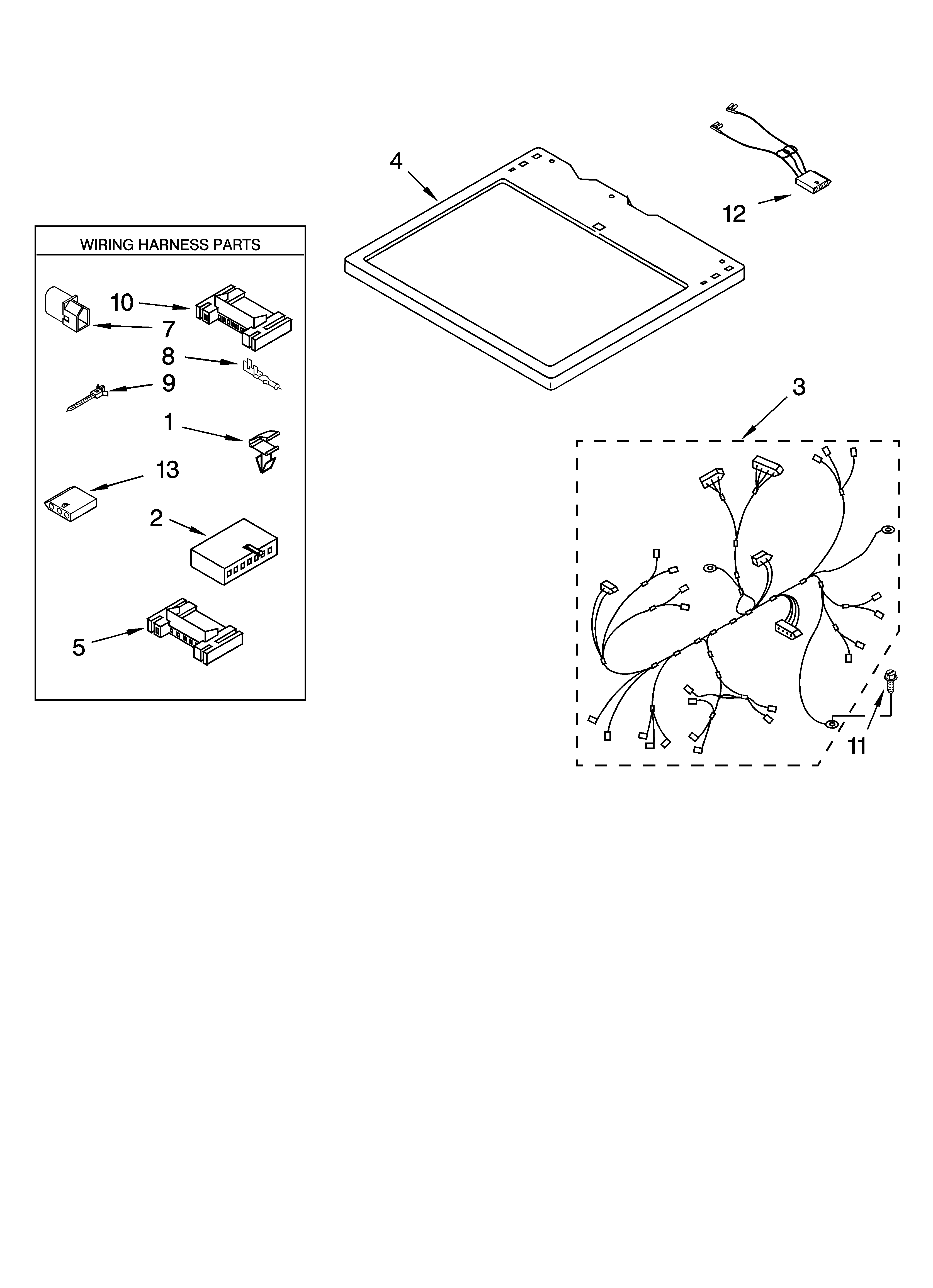 Dryer top parts
