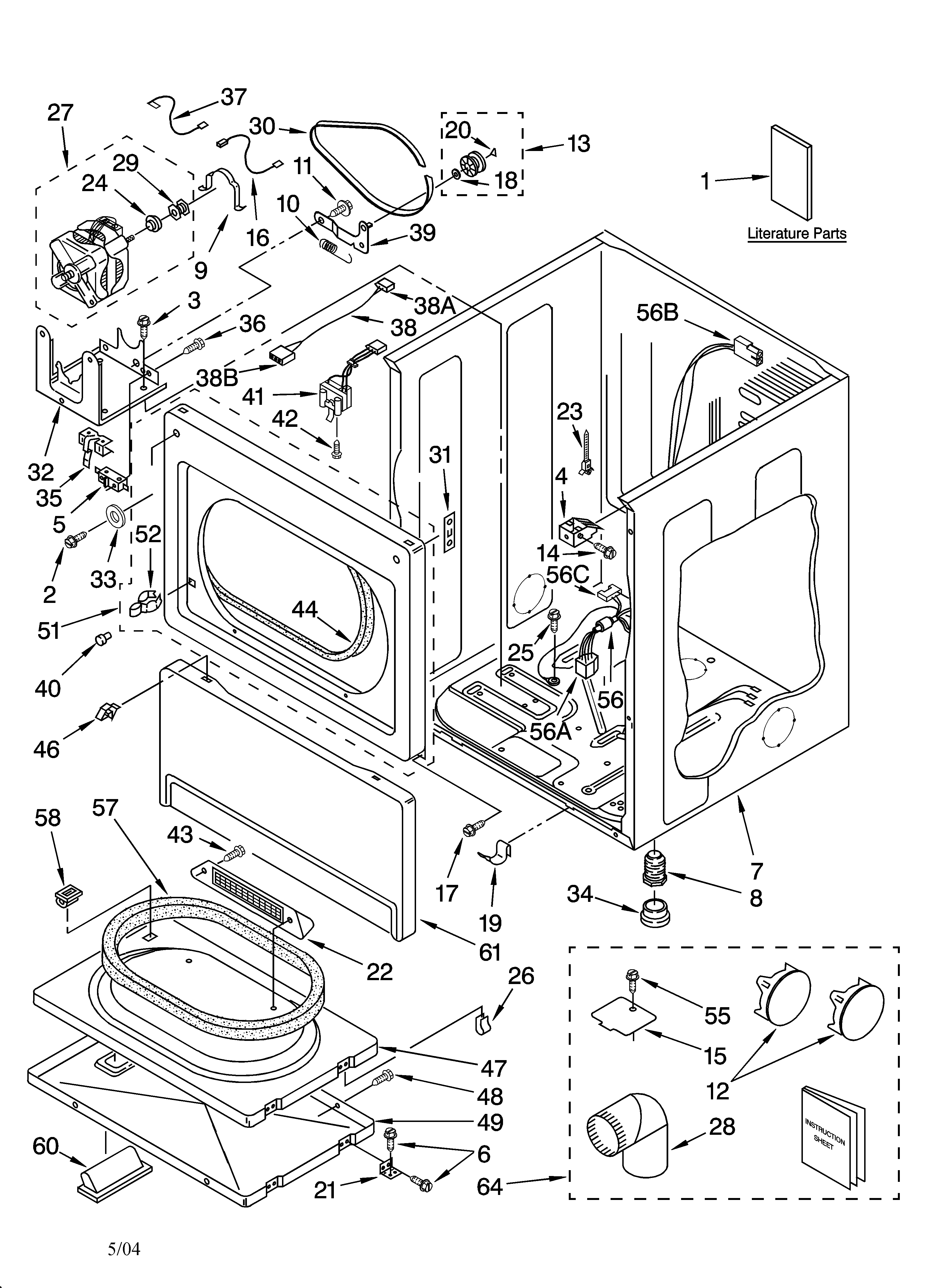 LOWER CABINET AND FRONT PANEL PARTS