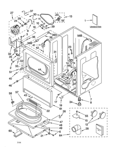Lower cabinet and front panel parts