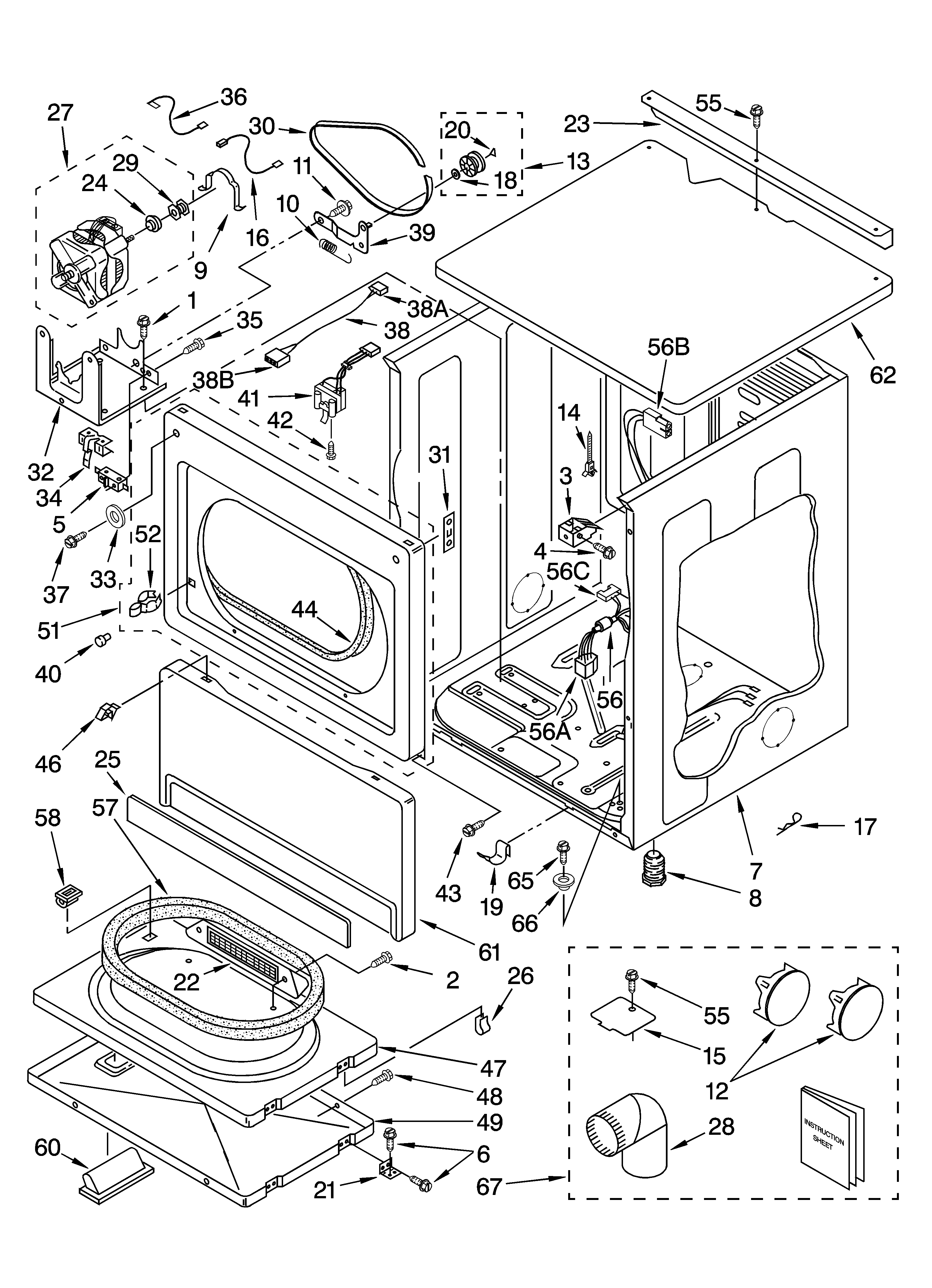 UPPER CABINET AND FRONT PANEL PARTS