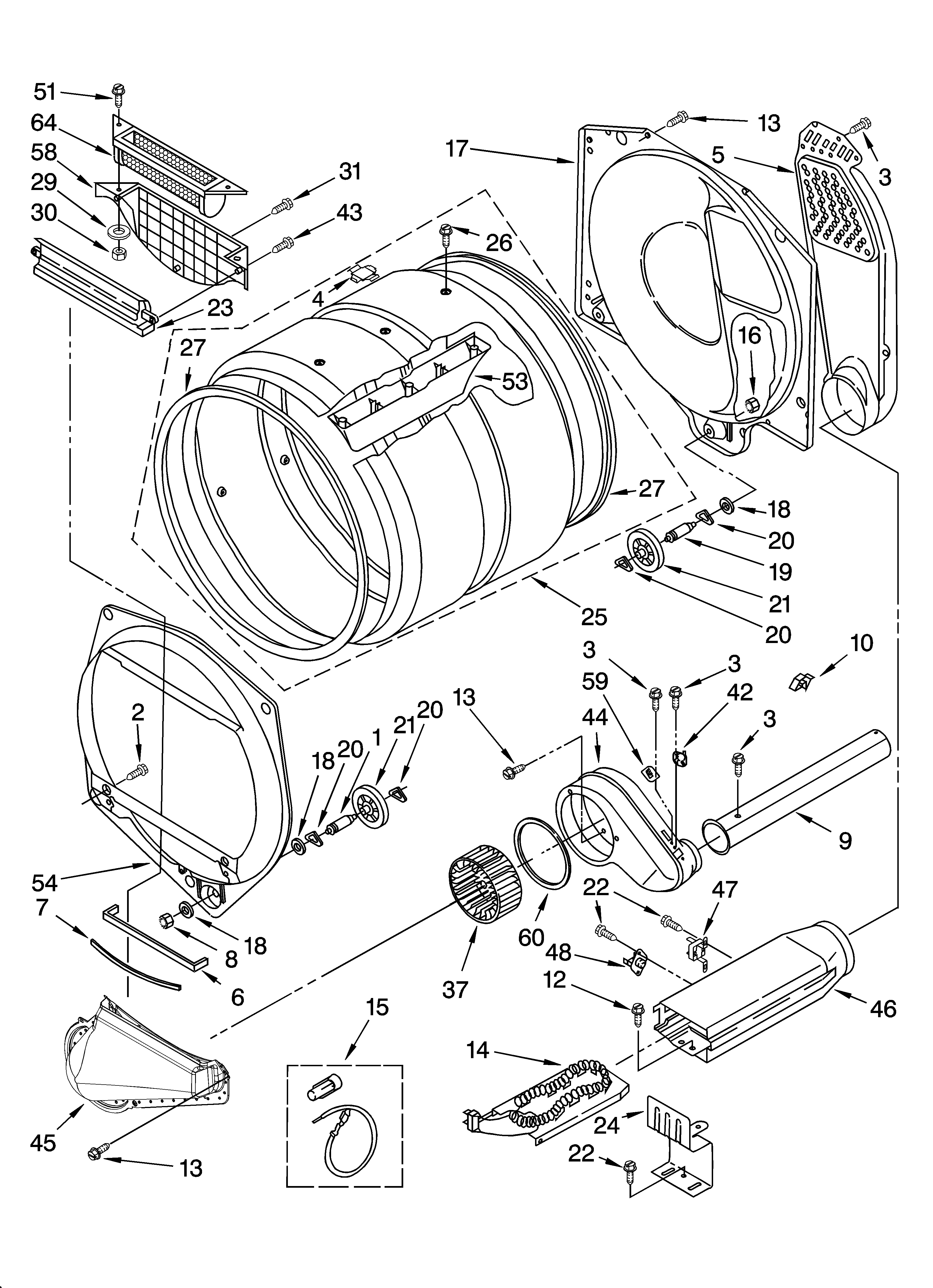 UPPER AND LOWER BULKHEAD PARTS AND OPTIONAL PARTS (NOT