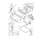 Kenmore 11064972301 top and console parts diagram
