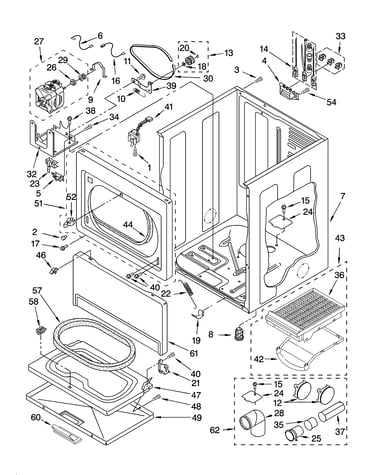 Cabinet parts and optional parts (not included)