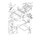 Kenmore 11074976301 top and console parts diagram