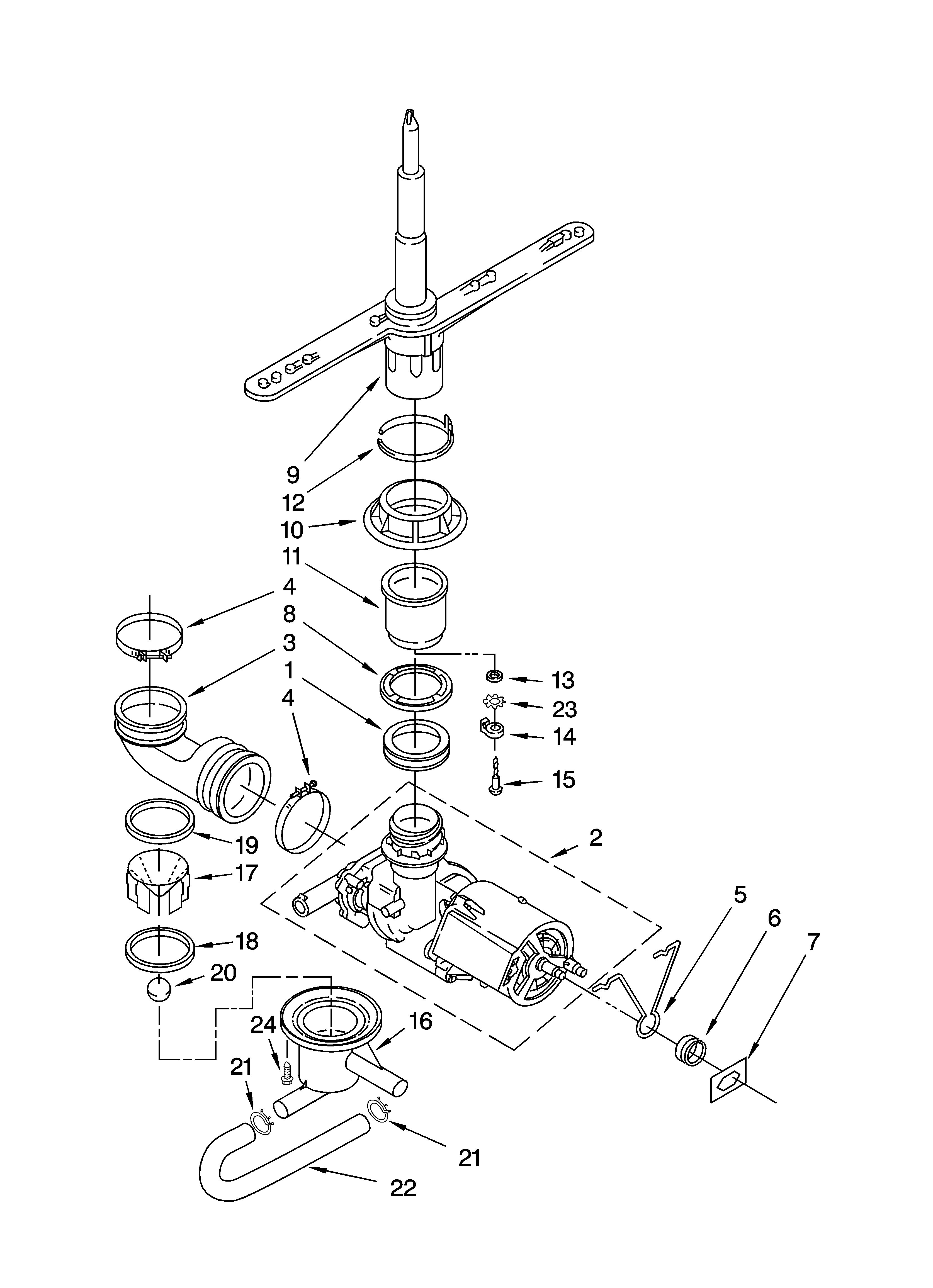 Pump and spray arm parts
