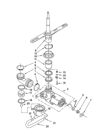Pump and spray arm parts