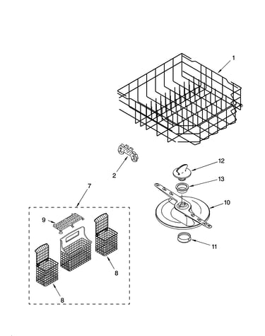Lower dishrack parts