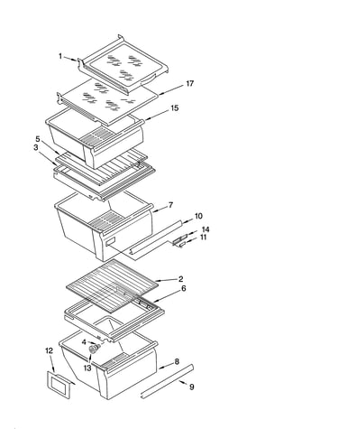 Refrigerator shelf parts