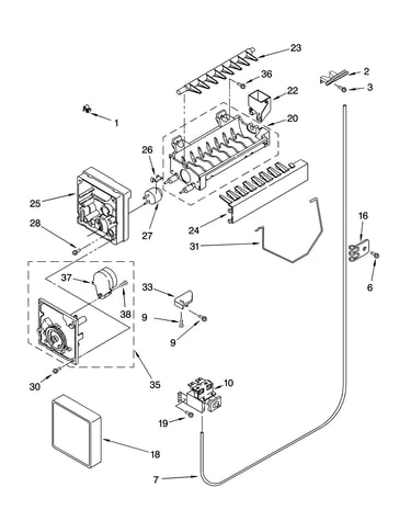 Icemaker parts, parts not illustrated
