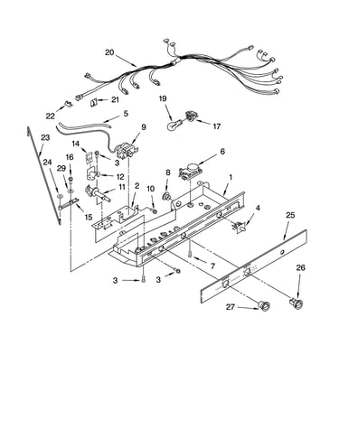 Control parts, parts not illustrated