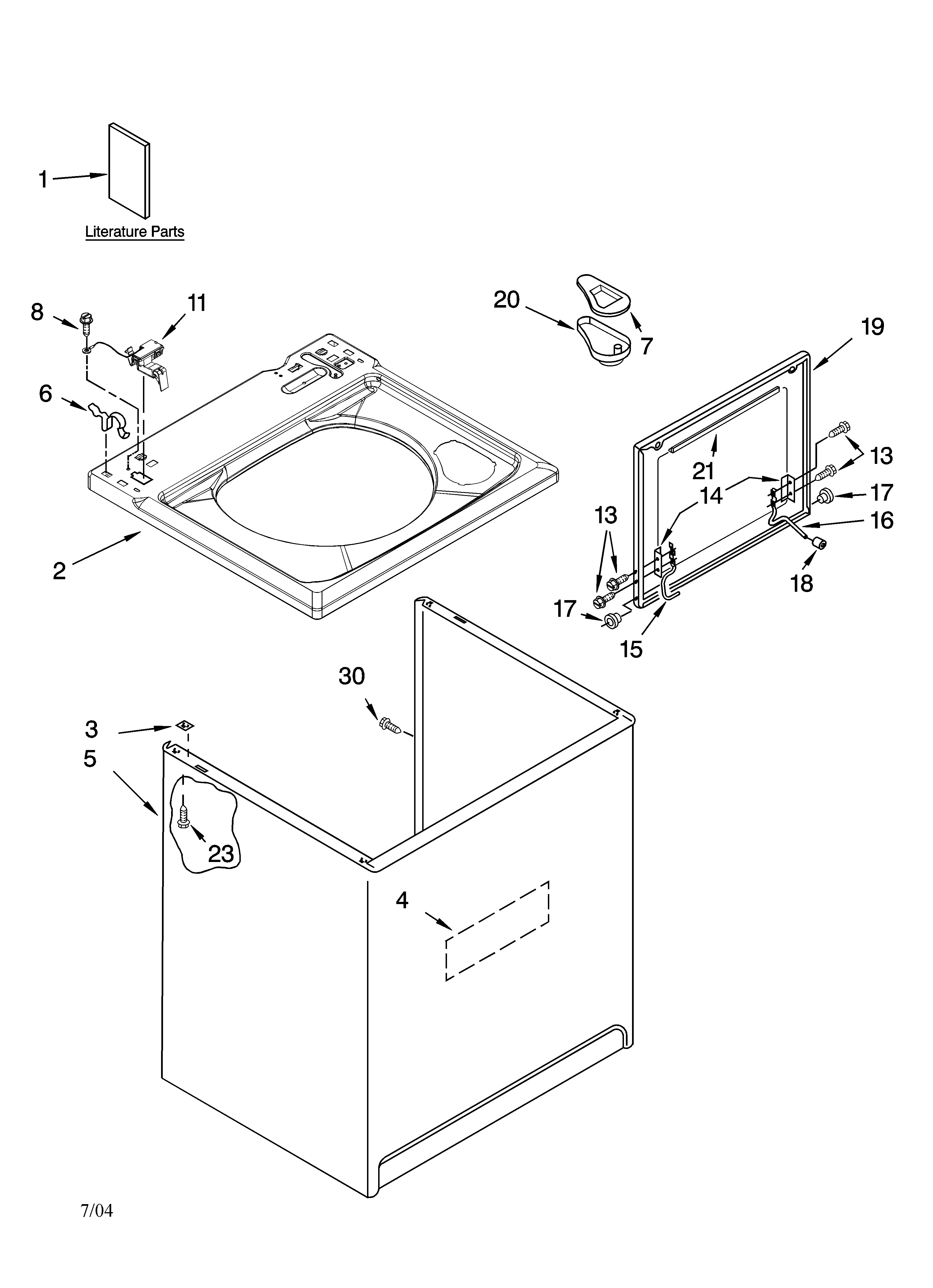 Top and cabinet parts