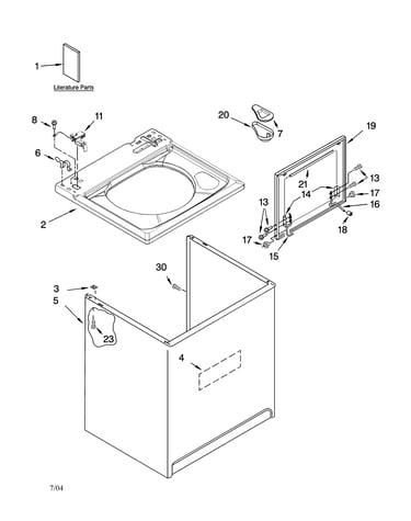 Top and cabinet parts