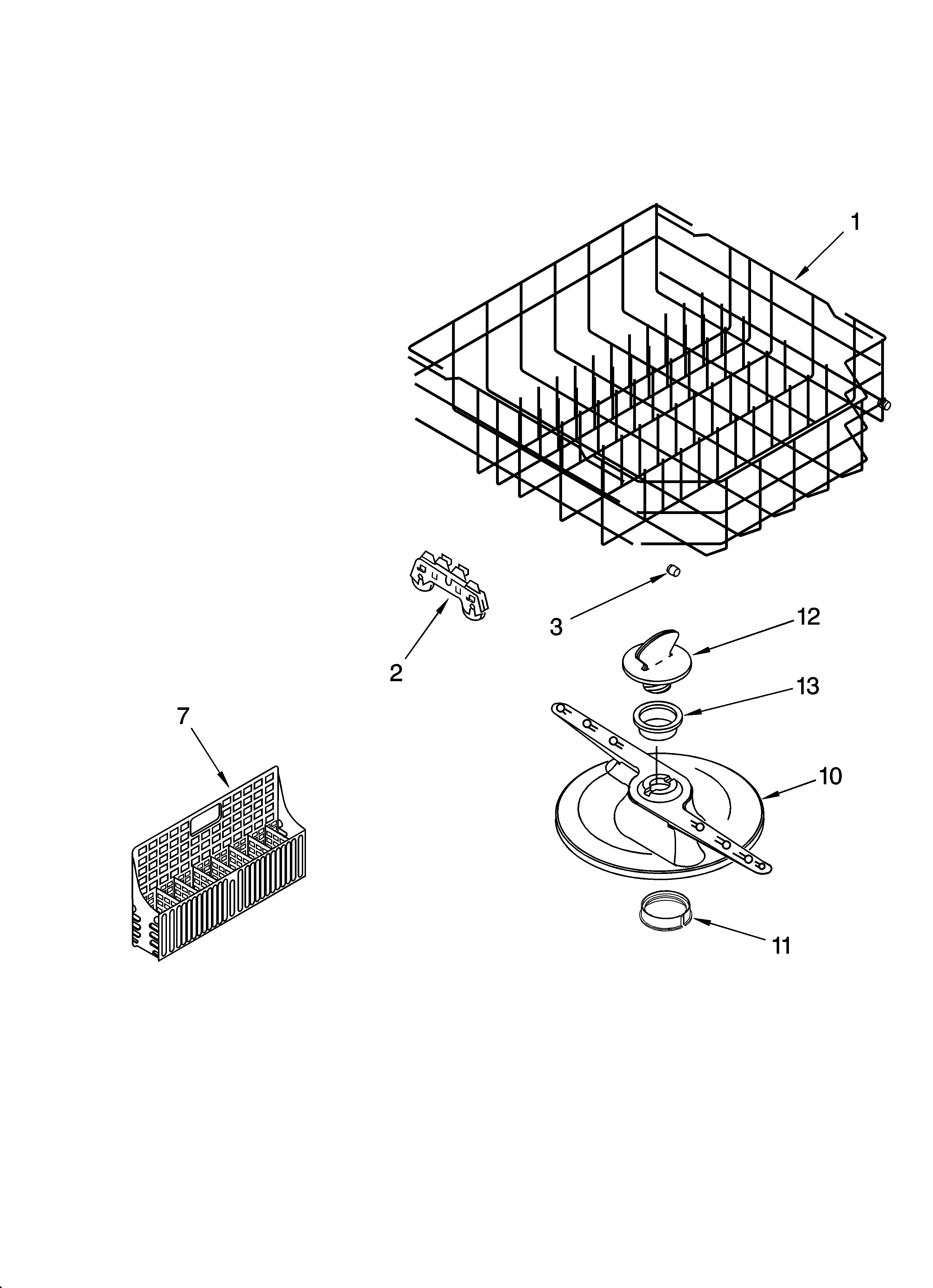 Lower dishrack parts
