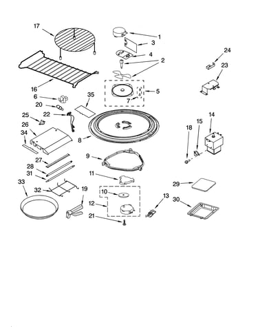 Magnetron and turntable parts