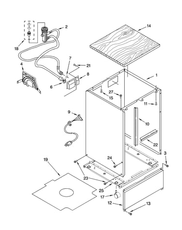 Cabinet parts, optional parts (not included)