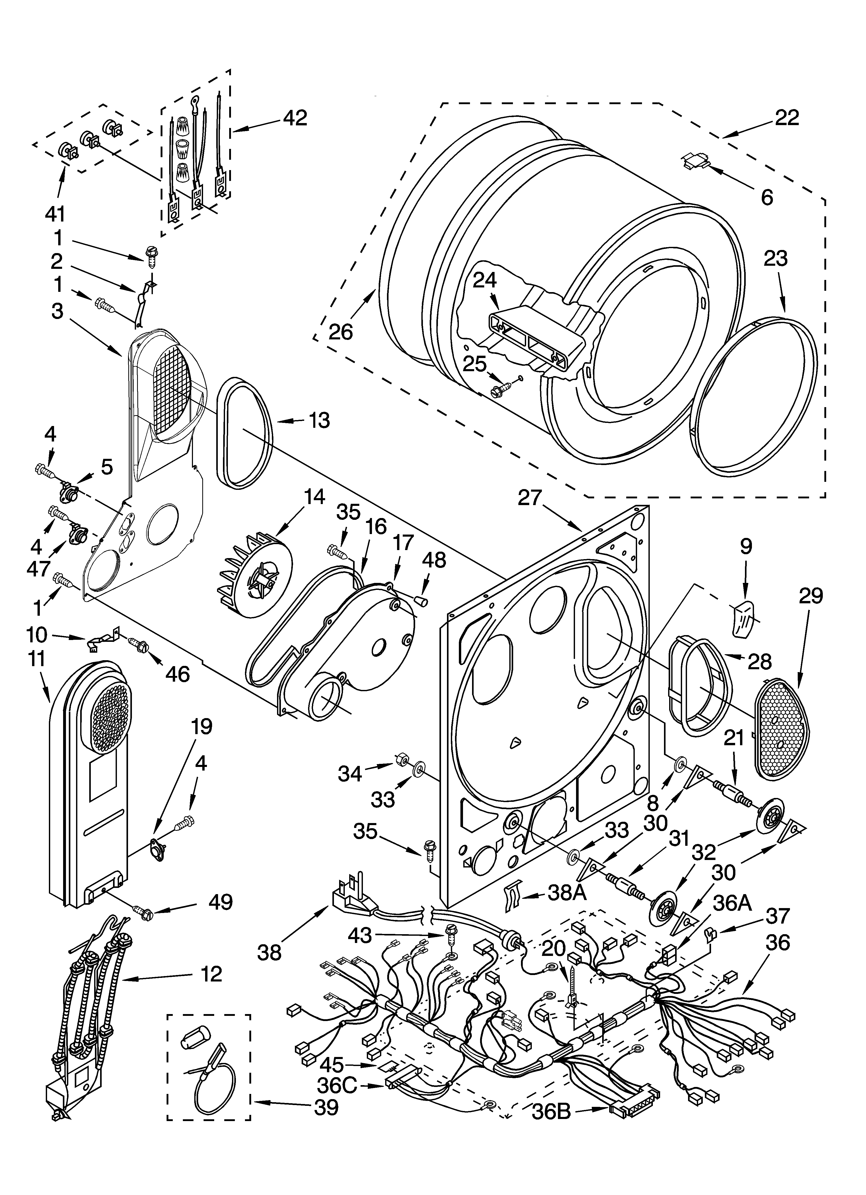 Dryer bulkhead parts