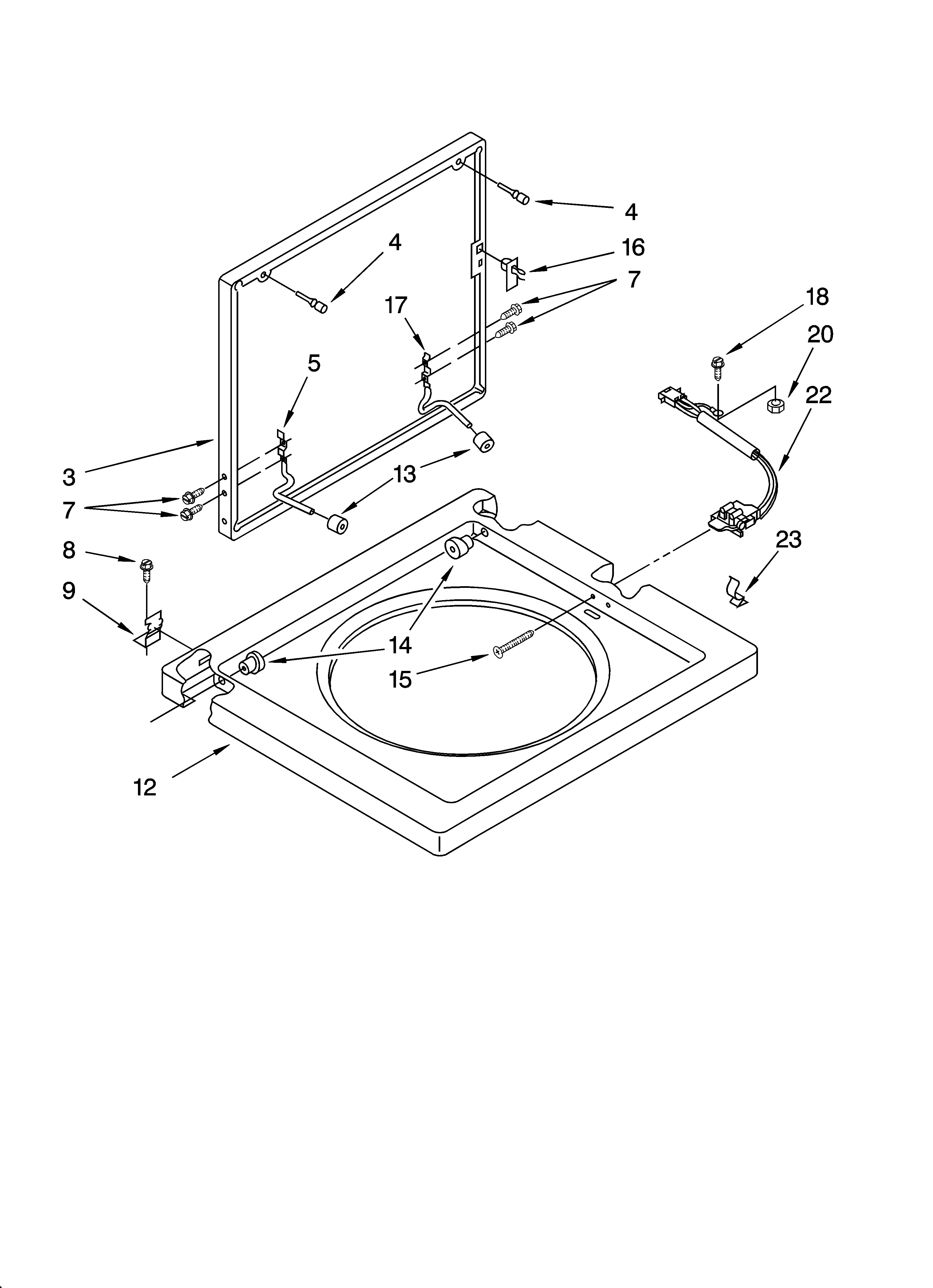 WASHER TOP AND LID PARTS