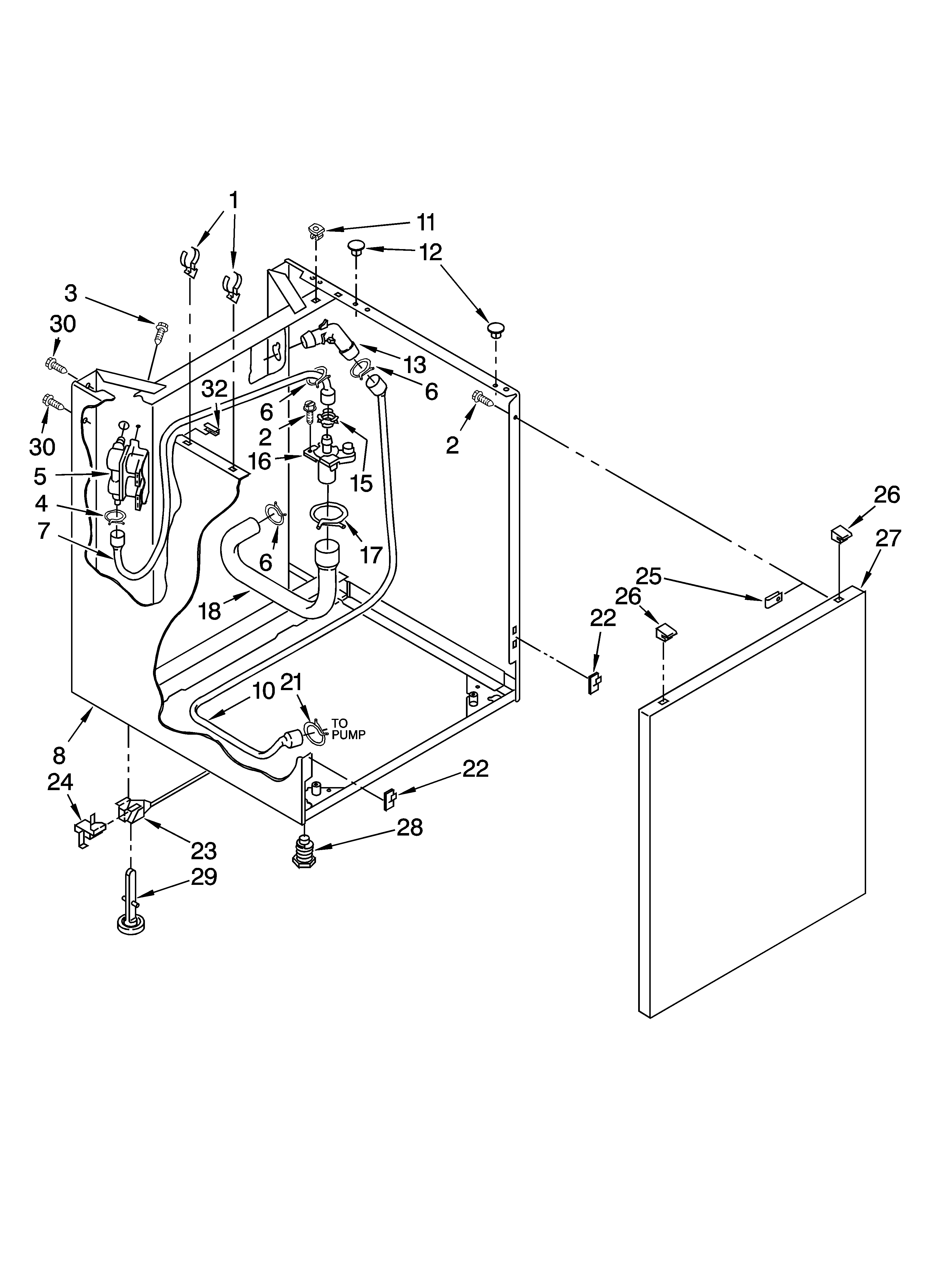 Washer cabinet parts