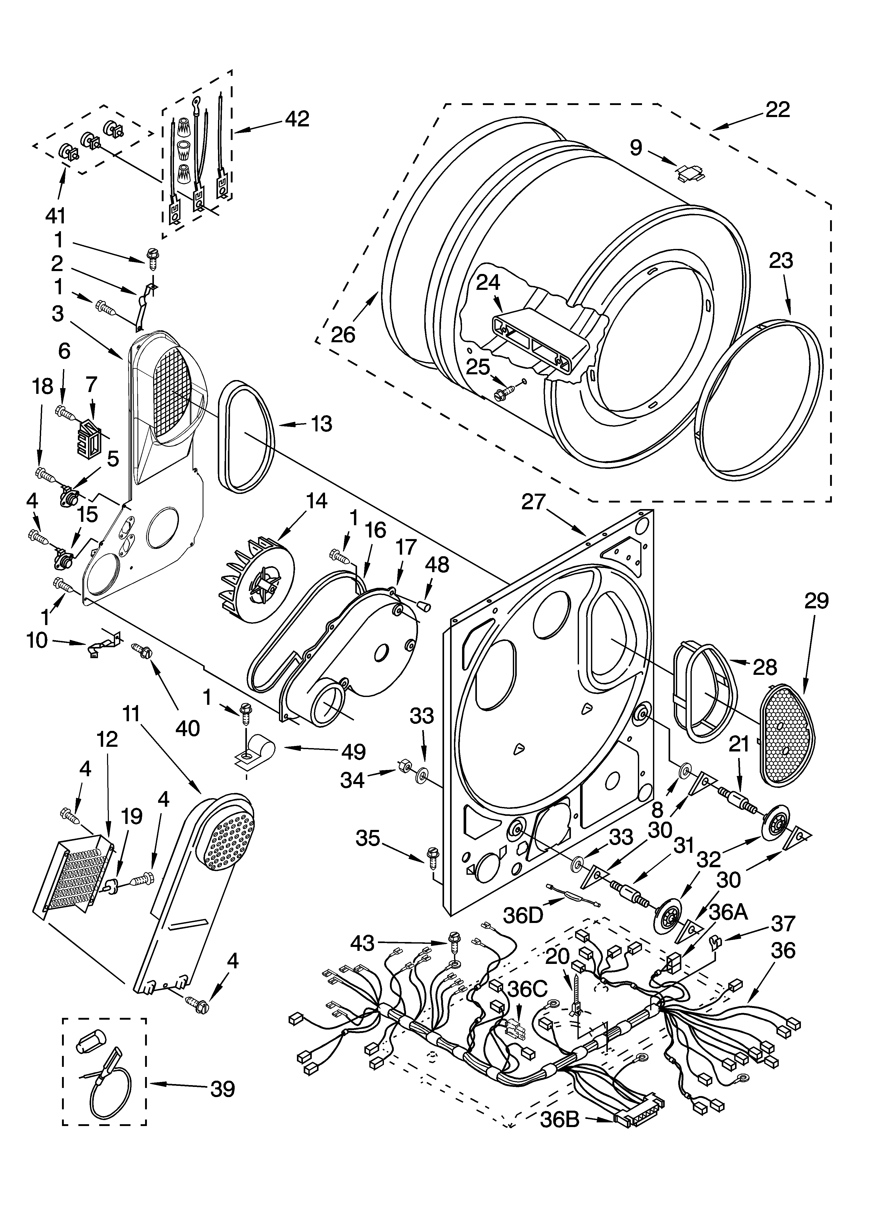 Dryer bulkhead parts