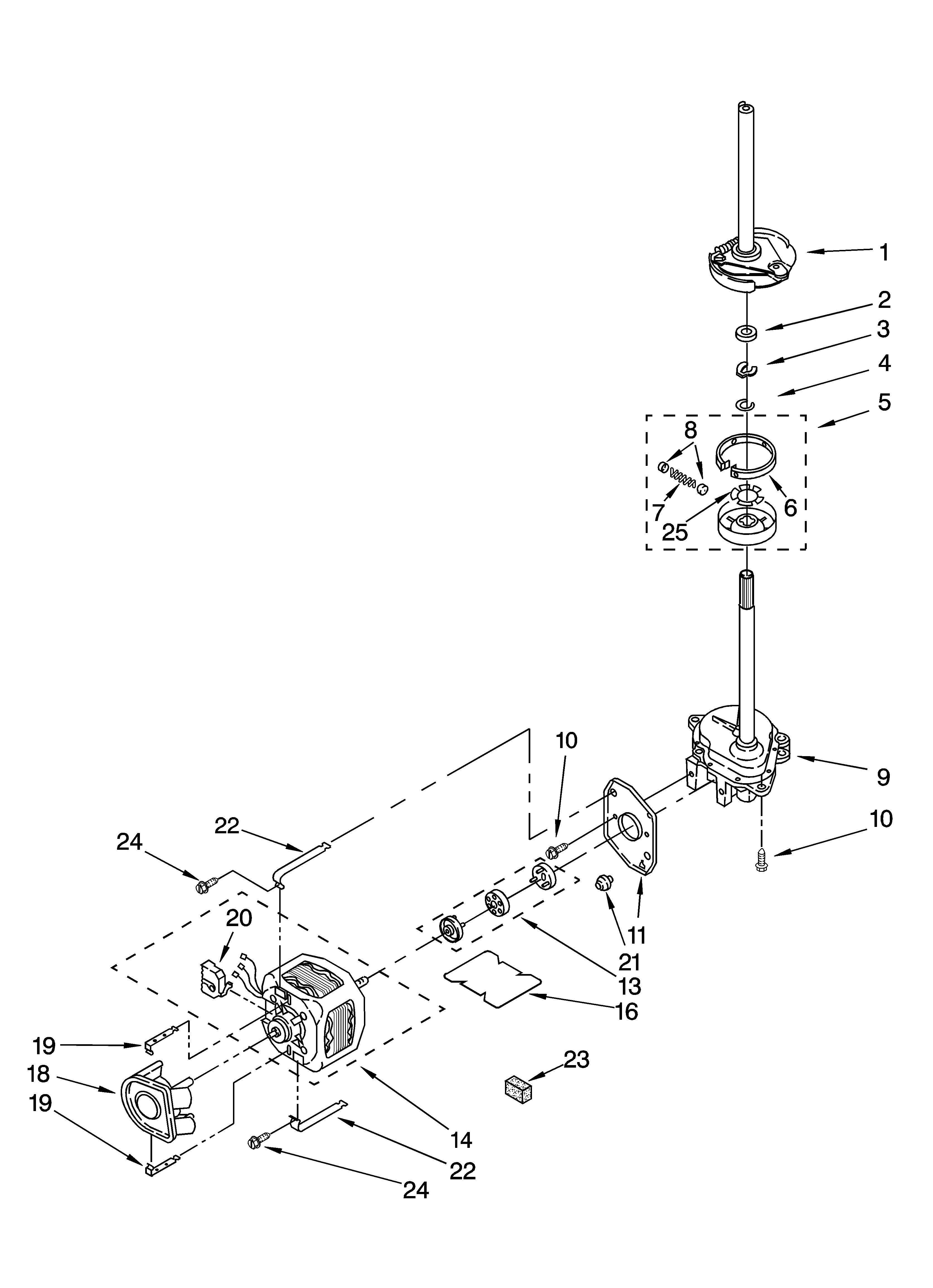 Brake, clutch, gearcase, motor and pump parts