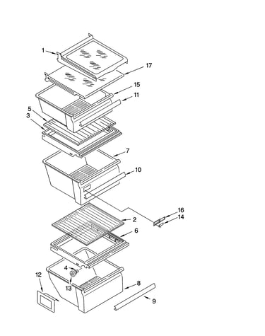 Refrigerator shelf parts