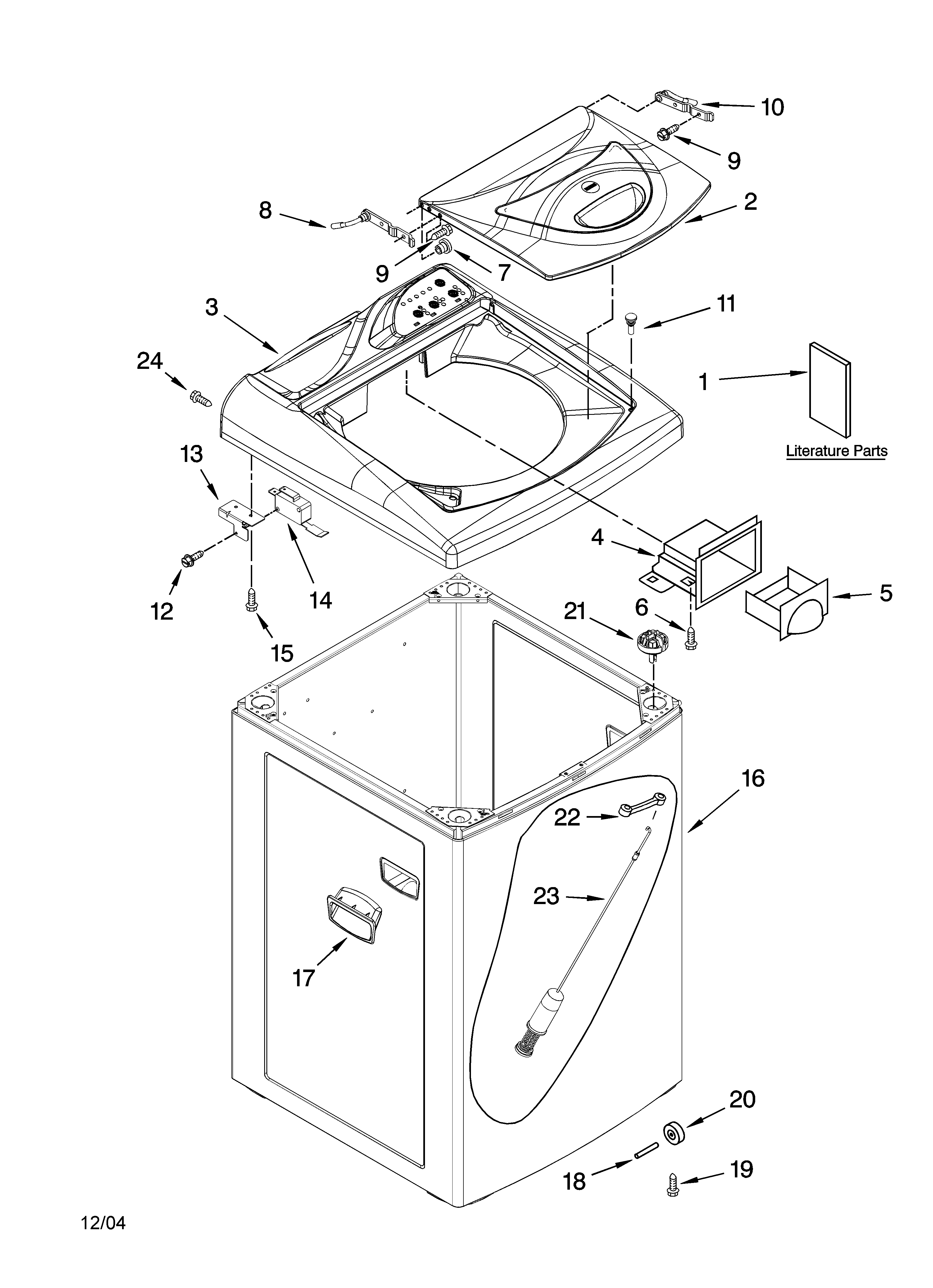 Top and cabinet parts