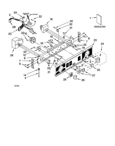Washer/dryer control panel parts