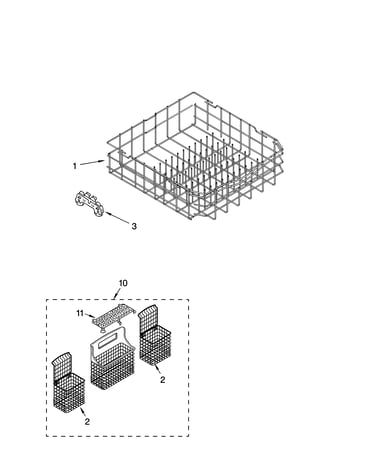 Lower rack parts, optional parts (not included)