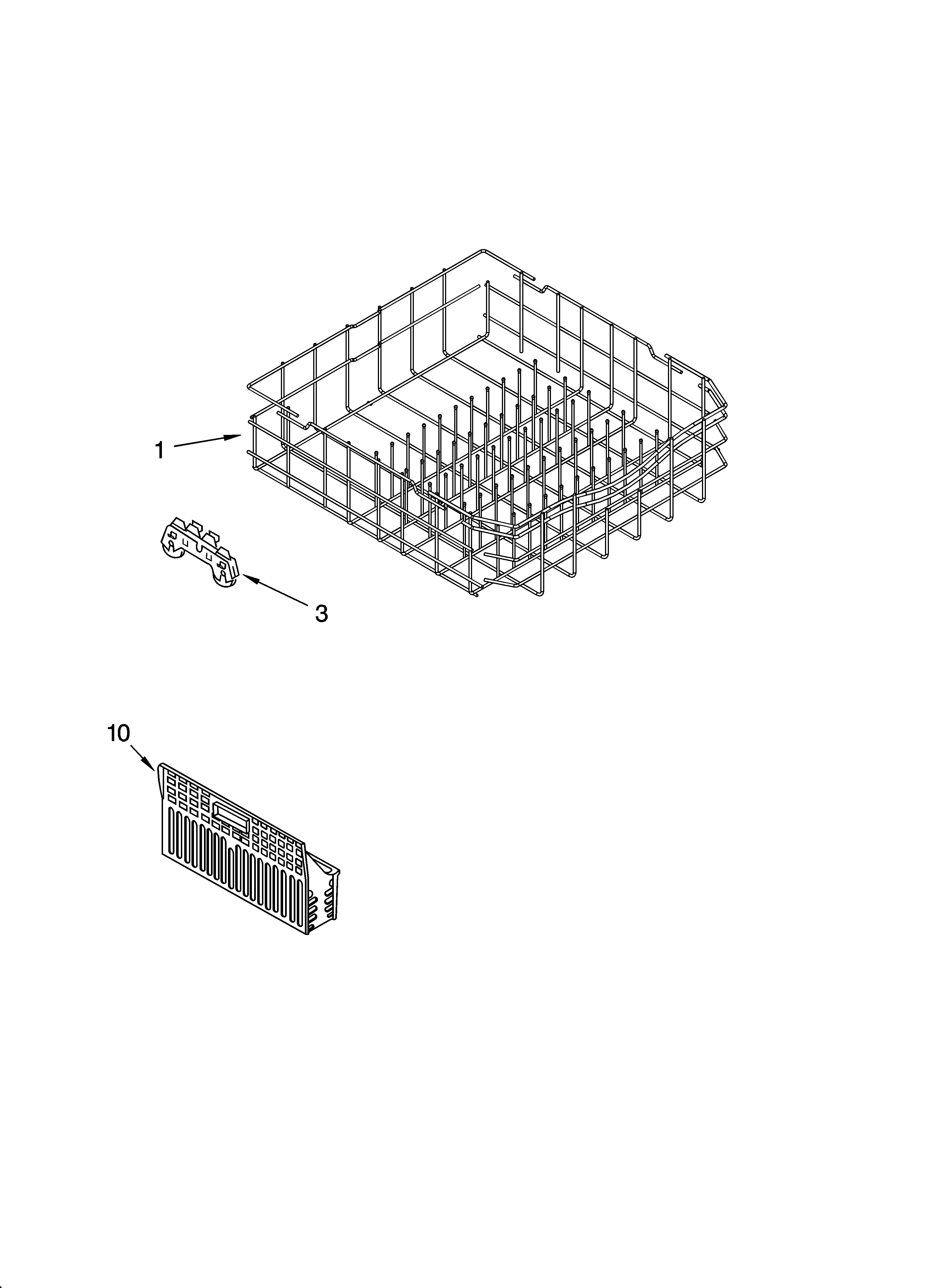 LOWER RACK PARTS, OPTIONAL PARTS (NOT INCLUDED)